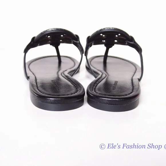 NIB Tory Burch Crystal Embellished Miller Pave Sandal BLACK US 7.5 8 AUTHENTIC