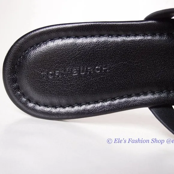 NIB Tory Burch Crystal Embellished Miller Pave Sandal BLACK US 7.5 8 AUTHENTIC