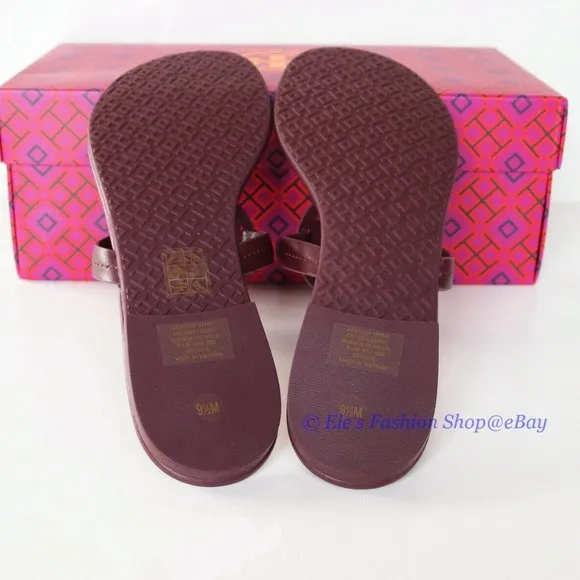 NIB Tory Burch Crystal Embellished Miller Sandal Burgundy Red US 6 6.5 7 7.5 9