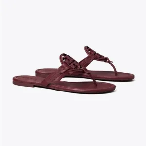 NIB Tory Burch Crystal Embellished Miller Sandal Burgundy Red US 6 6.5 7 7.5 9