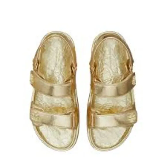 NIB Tory Burch KIRA Sport Gold Chunky Platform Sandals - 10.5 10 11 8 9.5 6 5