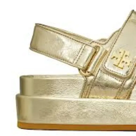 NIB Tory Burch KIRA Sport Gold Chunky Platform Sandals - 10.5 10 11 8 9.5 6 5