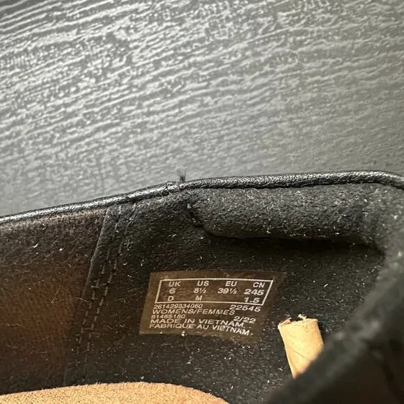 NIB Womans Clarks Juliet Palm slip on black loafers size 8.5M