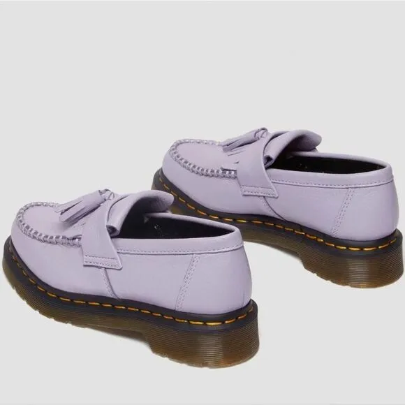 🩵NIB Dr. Martens Frosted Lavender Adrian Virginia Leather Tassle Loafers Size 9