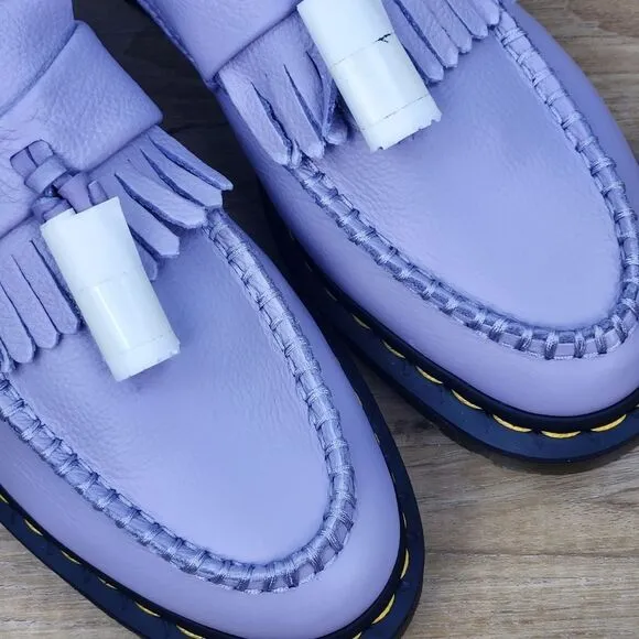 🩵NIB Dr. Martens Frosted Lavender Adrian Virginia Leather Tassle Loafers Size 9