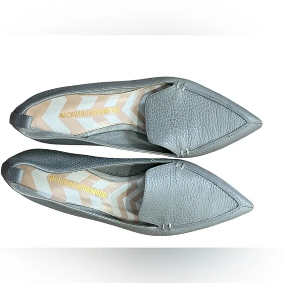 Nicholas Kirkwood Beya Pointed Toe Leather Ballet Flats.