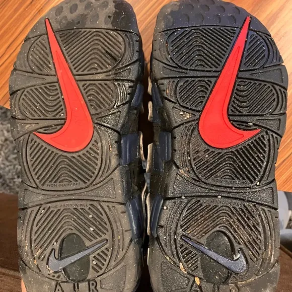 Nike ‘96 air uptempo split, red and blue, size 5.5y, good condition