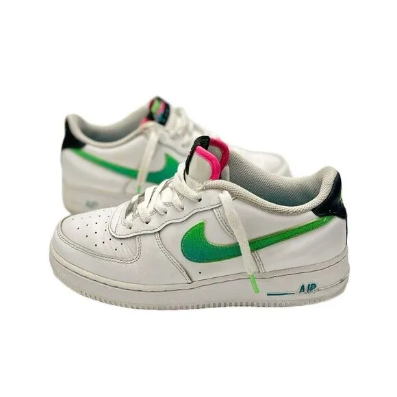 Nike Air Force 1 '07 LV8 White Aquamarine‎ Green Strike DJ5154-100 Size US 7Y