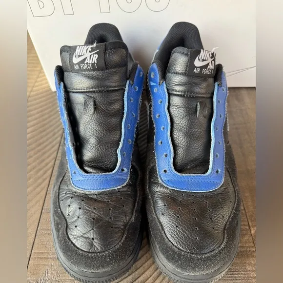 Nike Air Force 1 (Custom Made/Ordered) Black &amp; Blue Men's Sneakers Size 10