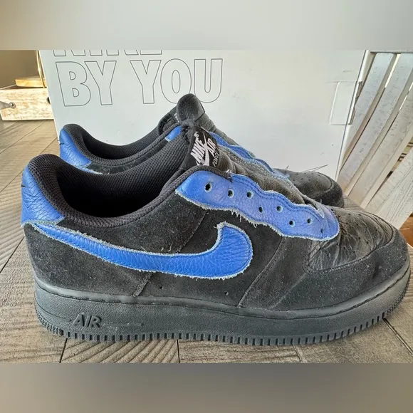 Nike Air Force 1 (Custom Made/Ordered) Black &amp; Blue Men's Sneakers Size 10