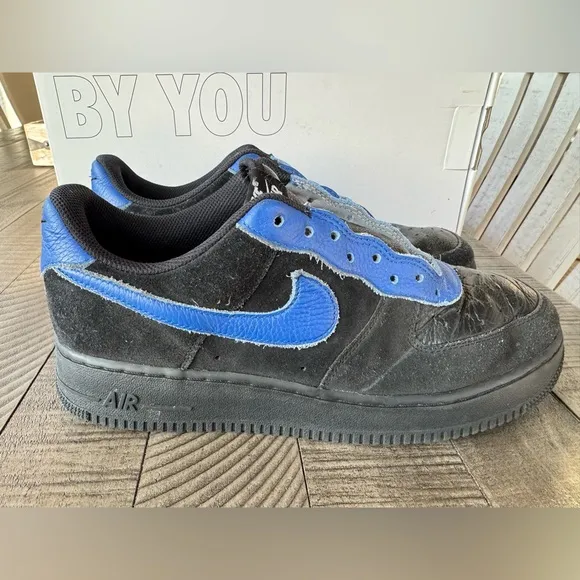 Nike Air Force 1 (Custom Made/Ordered) Black &amp; Blue Men's Sneakers Size 10