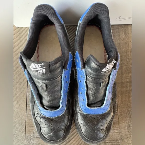Nike Air Force 1 (Custom Made/Ordered) Black &amp; Blue Men's Sneakers Size 10