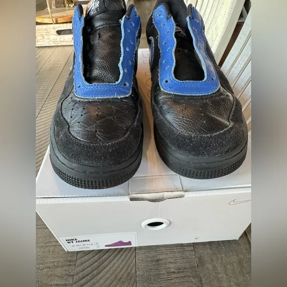 Nike Air Force 1 (Custom Made/Ordered) Black &amp; Blue Men's Sneakers Size 10