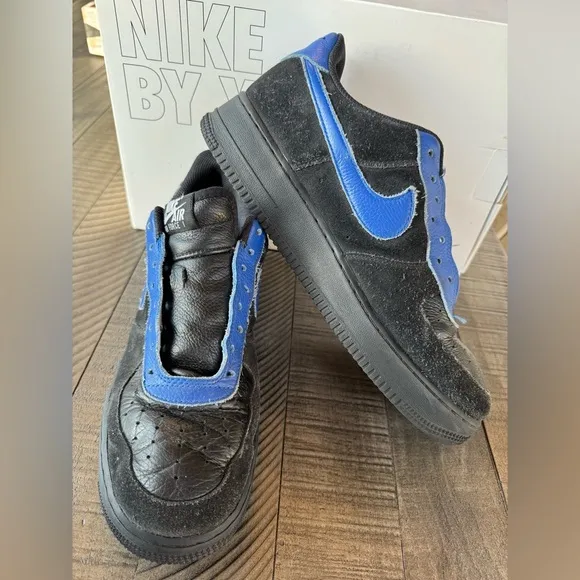 Nike Air Force 1 (Custom Made/Ordered) Black &amp; Blue Men's Sneakers Size 10