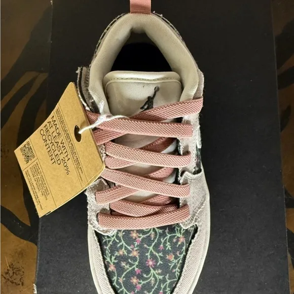 Nike Air Jordan 1 Low SE (PS) Floral Platinum Violet Sail FJ3446 001 Size 12c
