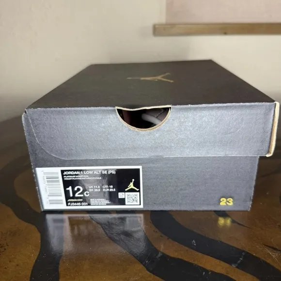 Nike Air Jordan 1 Low SE (PS) Floral Platinum Violet Sail FJ3446 001 Size 12c
