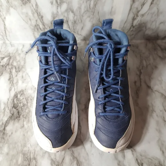 Nike‎ Air Jordan Retro Boys Sneakers Indigo &amp; White Size 6Y