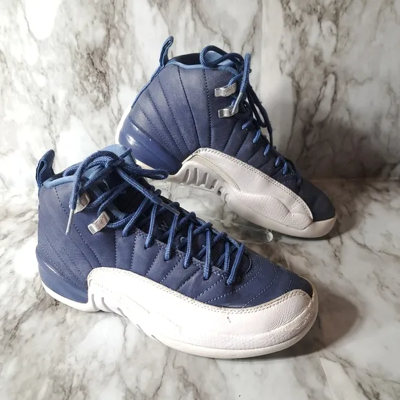 Nike‎ Air Jordan Retro Boys Sneakers Indigo &amp; White Size 6Y