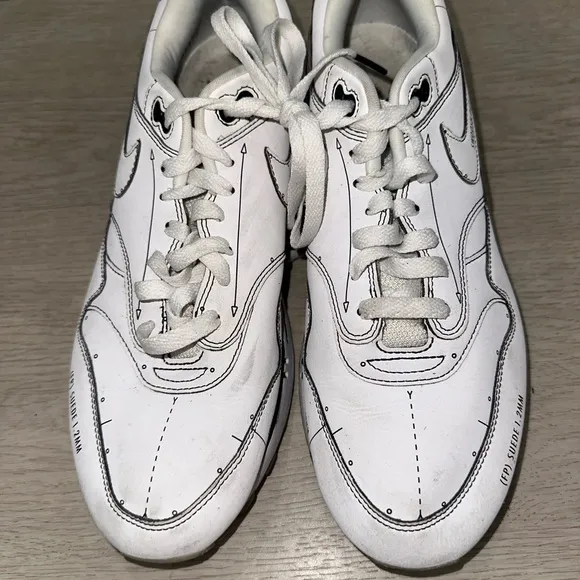 Nike Air Max 1 Sketch to Shelf White Sneakers with Black Accents