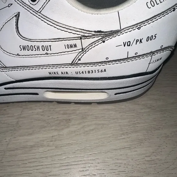Nike Air Max 1 Sketch to Shelf White Sneakers with Black Accents