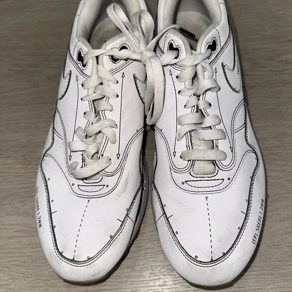 Nike Air Max 1 Sketch to Shelf White Sneakers with Black Accents