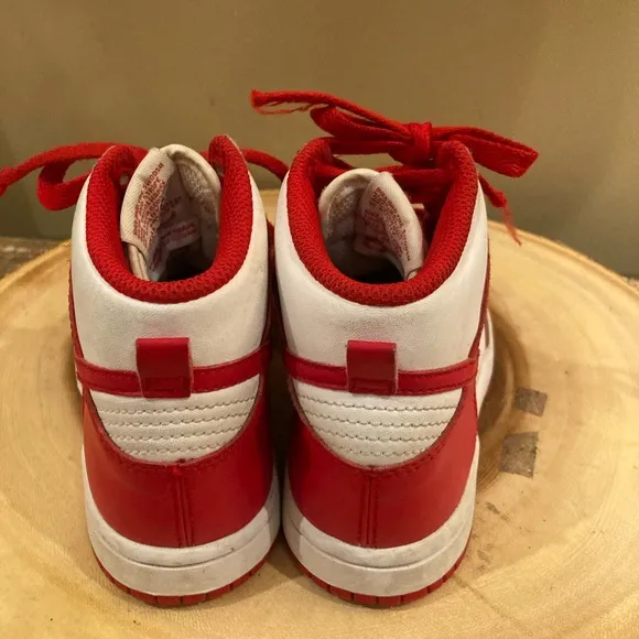 Nike Dunk High PS Boys Sz-11C Red Athletic Running Basketball Shoes Sneakers