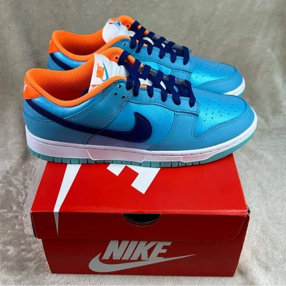 Nike Dunk Low SE Baltic Blue Total Orange Sneakers Men’s Size 10 NEW