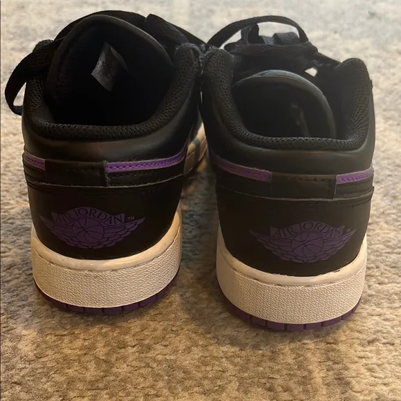 Nike Jordans Kids Black and Purple Sneakers