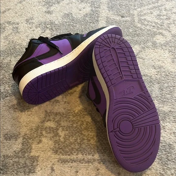Nike Jordans Kids Black and Purple Sneakers