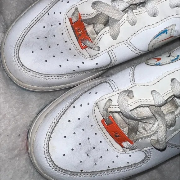 Nike Kids Air Force 1 LV8 PS “Swoosh Pack” Sneakers | White | Multicolor |