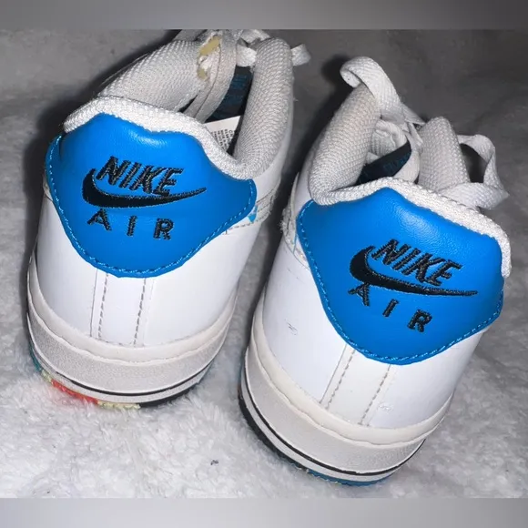 Nike Kids Air Force 1 LV8 PS “Swoosh Pack” Sneakers | White | Multicolor |
