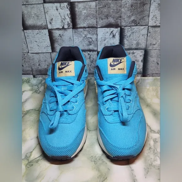 Nike Kids Air Max 1 Premium Baltic Blue Corduroy Size 4 Brand New