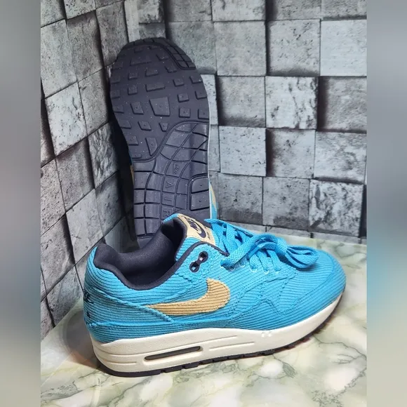 Nike Kids Air Max 1 Premium Baltic Blue Corduroy Size 4 Brand New