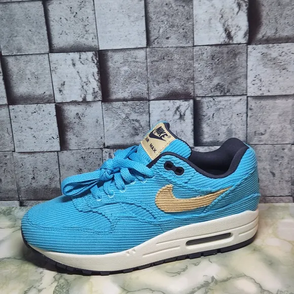 Nike Kids Air Max 1 Premium Baltic Blue Corduroy Size 4 Brand New