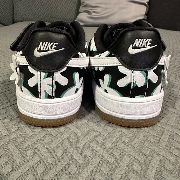 Nike Kids Black and White Floral Sneakers