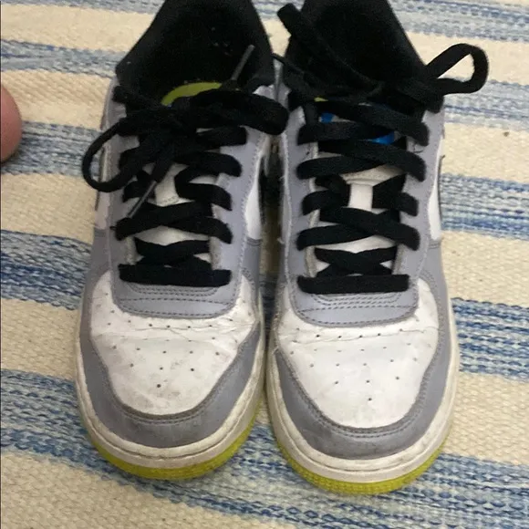 Nike Kids' Gray and Blue Air Force 1