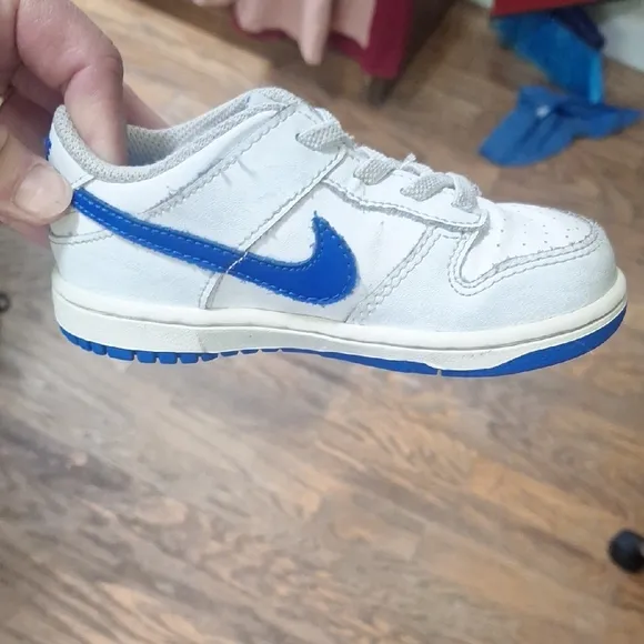 Nike Kids' White and Blue Sneakers
