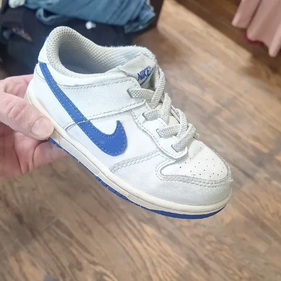 Nike Kids' White and Blue Sneakers