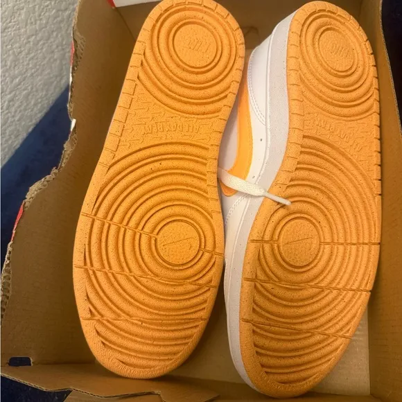 Nike Kids White and Orange Sneakers