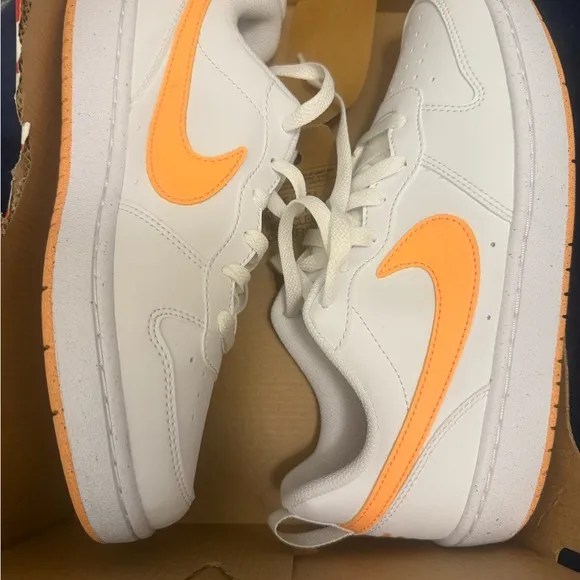 Nike Kids White and Orange Sneakers