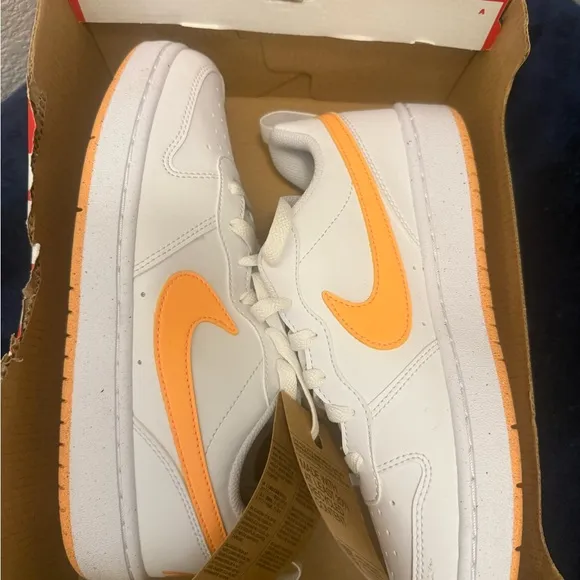 Nike Kids White and Orange Sneakers