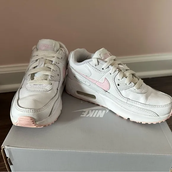 Nike Kids White and Pink Sneakers