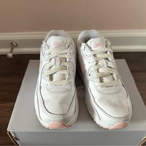Nike Kids White and Pink Sneakers