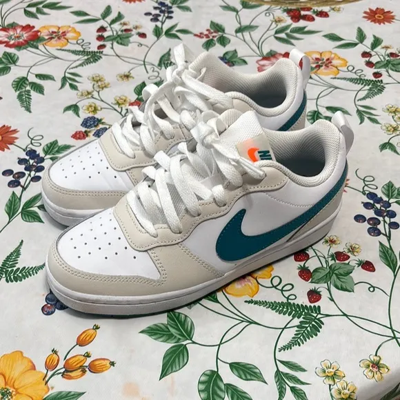 Nike Kids' White and Teal Sneakers