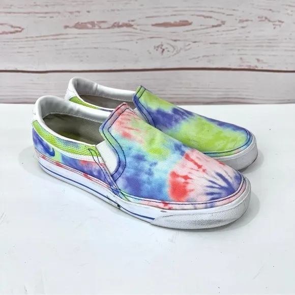 Nike Nike Court Legacy Print Boho Neon Tie Dye Slip On Loafer Chelsea Sneakers