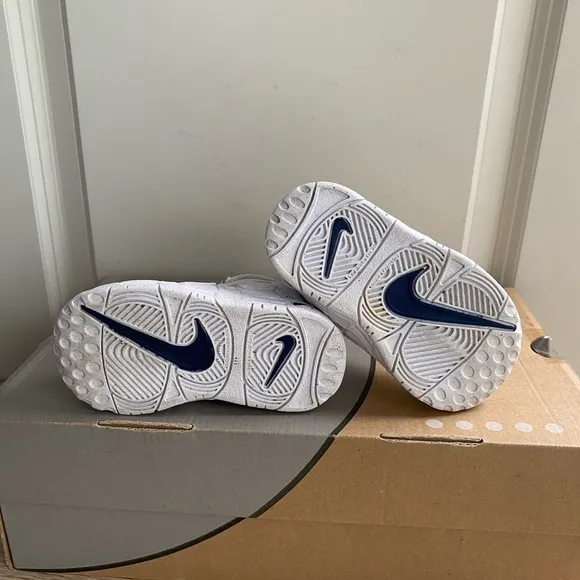 Nike Toddler Air Uptempo White/Midnight Blue Sneakers- SZ 6 C