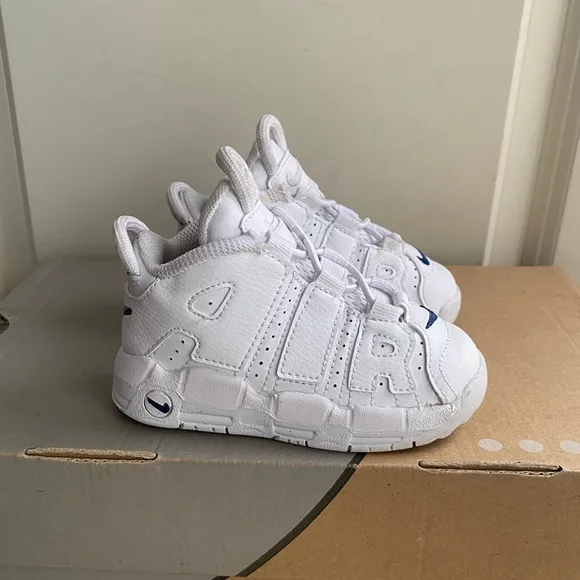 Nike Toddler Air Uptempo White/Midnight Blue Sneakers- SZ 6 C