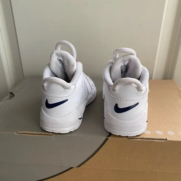 Nike Toddler Air Uptempo White/Midnight Blue Sneakers- SZ 6 C