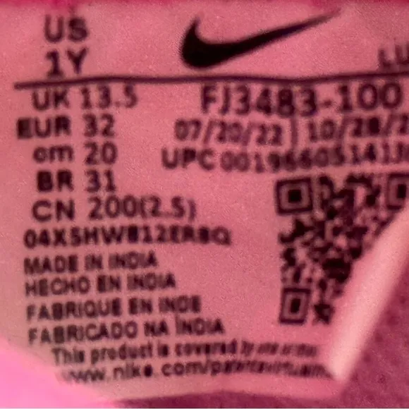 Nike White Airforce 1 Sneakers with Pink Accents