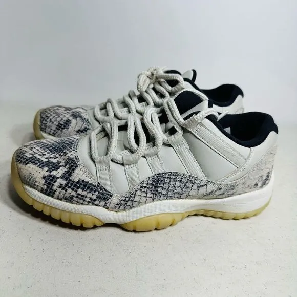Nike Air Jordan 11 Retro Low GS Light Bone Snakeskin Grey CD6847-002 Size 5.5Y
